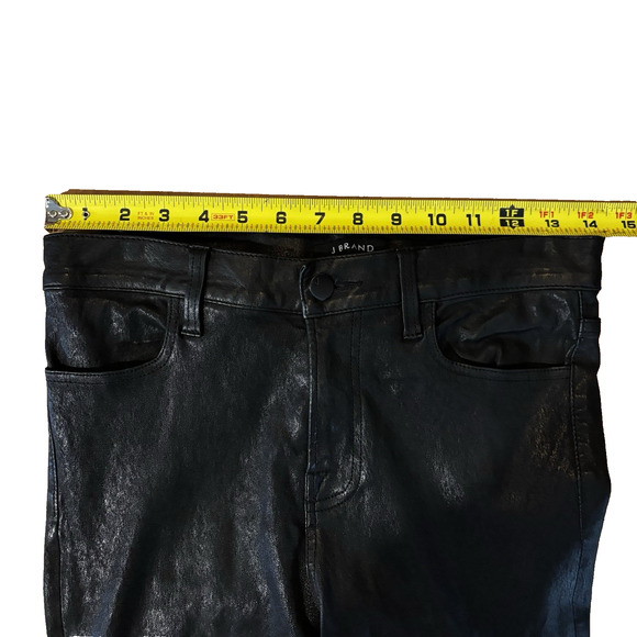 J Brand Lambskin Real Leather Pants Womens 28 Black Flare Bootcut Buttery Club - Picture 7 of 13